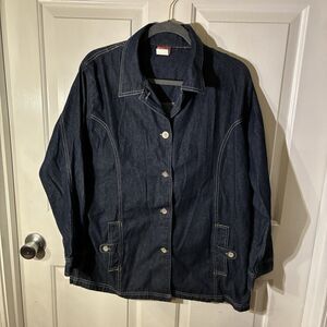 TUDOR Court Women’s Classy Denim Jacket with Silver Buttons. Size Large.